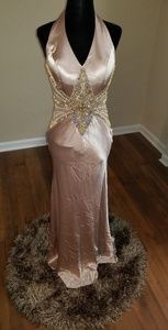 Champagne Beaded Vintage Cassandra Stone Dress